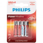 Philips Lot de 4 Piles Alcalines AAA LR03
