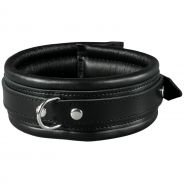 SToys Collier en cuir noir