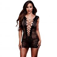 Baci Dreams Corset Front Lace Mini Robe en Dentelle 