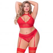 Seven 'til Midnight Ensemble avec Soutien-Gorge Dos Nu Grande Taille Rouge