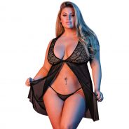 Magic Silk Fly Away Ensemble avec Nuisette en Dentelle Grande Taille