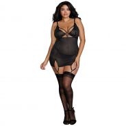 Dreamgirl Plus Size Ensemble Porte-Jarretelles Résille