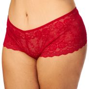 NORTIE Gunilla Shorty Rouge en Dentelle Entrejambe Ouvert Grande Taille