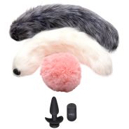 Tailz Snap On! Plug Anal Télécommandé avec 3 Queues Accessoires