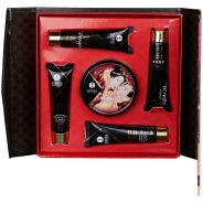 Shunga Geisha's Secrets Collection Ensemble Massage Intime Vin Pétillant Fraise
