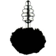 Alive BDSM Line Black Fluffy Plug Anal en Métal L