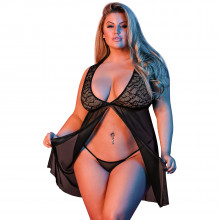 Magic Silk Fly Away Babydoll Blonde Sæt Plus Size  1