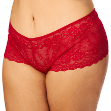 NORTIE Gunilla Shorty Rouge en Dentelle Entrejambe Ouvert Grande Taille