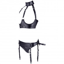 Cottelli Bondage Ensemble Soutien-Gorge avec Porte-jarretelles