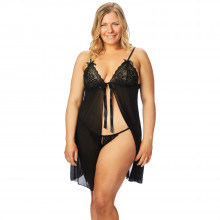 NORTIE Gro Ensemble Nuisette en Dentelle Noire Grande Taille Image du produit 1