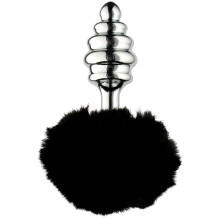 Alive BDSM Line Black Fluffy Plug Anal en Métal L