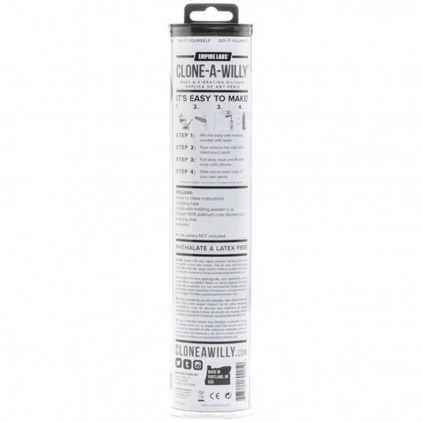 Clone-A-Willy Kit Moulage Gode Clair Image de l'emballage 90