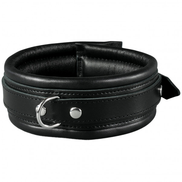 SToys Collier en cuir noir