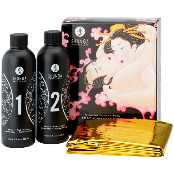 Shunga Body Slide Ensemble Gel de Massage 2 x 225 ml  2