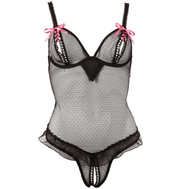 Cottelli Gennemsigtig Bodystocking med Åben Bryst  3