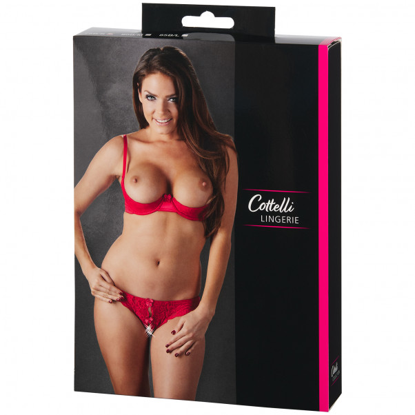 Cottelli Half-Cup BH og G-streng Rød Pack 90