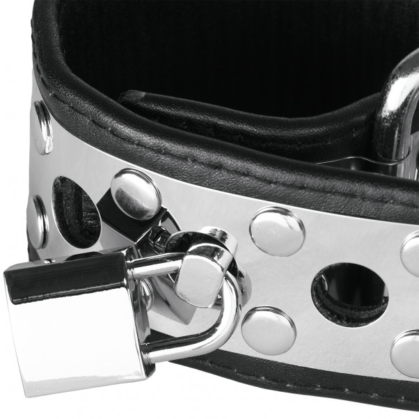 Rimba Håndleds Manchetter i Læder og Metal med Hængelås  2