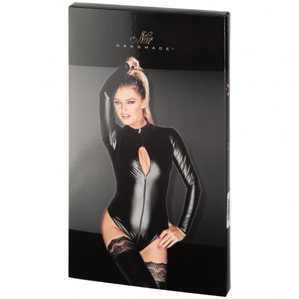 Noir Handmade Wetlook Bodystocking med Lynlås Pack 90
