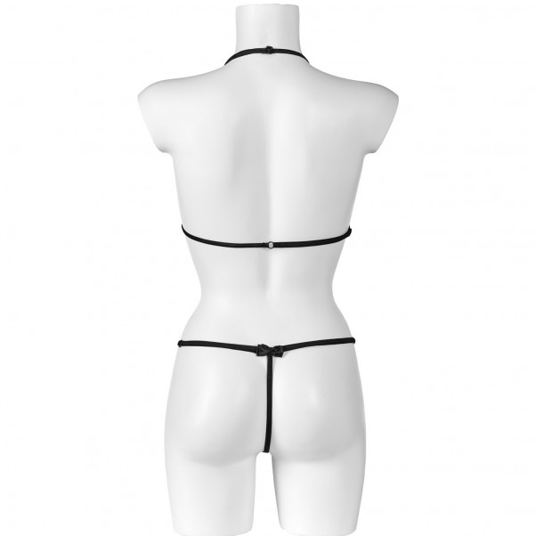 Nortie Idun Blonde Peekaboo BH og Bundløs G-Streng Sæt Bag