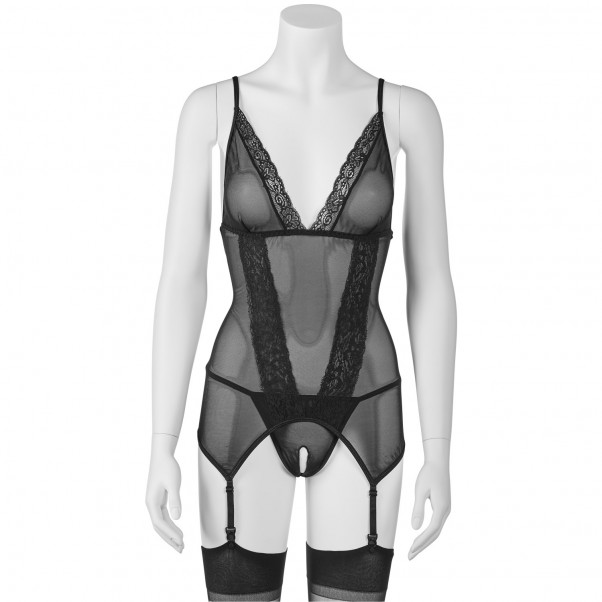 Nortie Thora Blonde Bodystocking Sæt med Hofteholder  1