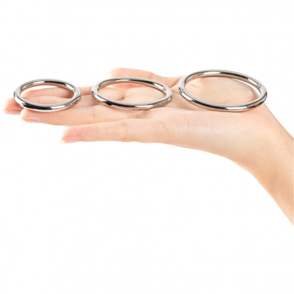 obaie Ensemble de 3 Anneaux Péniens en Métal  4