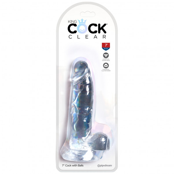 King Cock Gode Transparent avec Testicules 18 cm  100