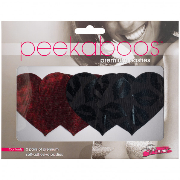 Peekaboos Nipple Stickers Hjerte Rød 2 pak  100