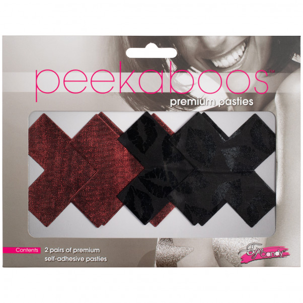 Peekaboos Cache-Tétons Autocollants Rouges en Croix Lot de 2  100