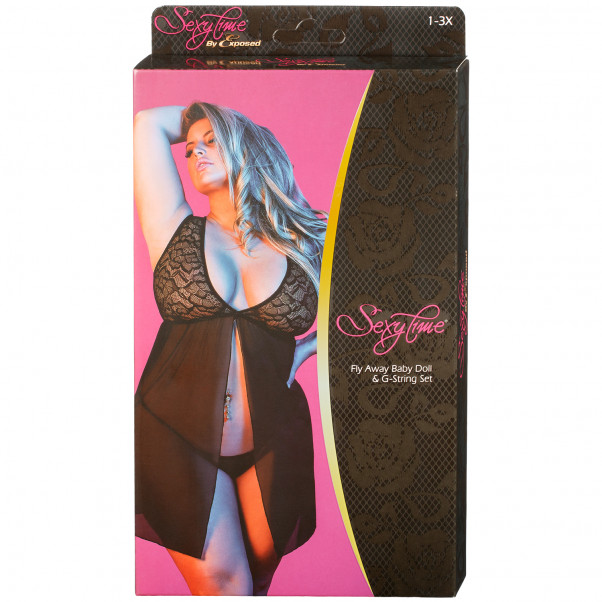 Magic Silk Fly Away Babydoll Blonde Sæt Plus Size  100