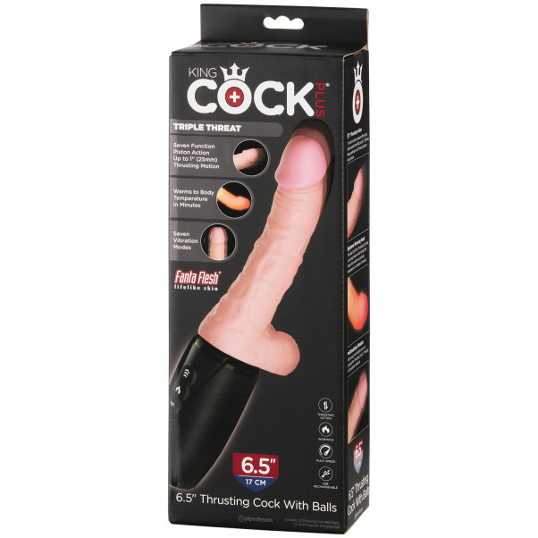 King Cock Plus Gode à Va-et-Vient avec Testicules 17,5 cm 90