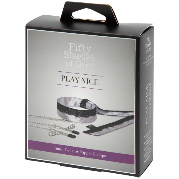Fifty Shades Of Grey Play Nice Satin og Blonde Halsbånd og Nipple Clamps  90