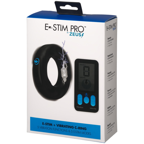 Zeus E-Stim Pro Anneau Pénien Vibrant Télécommandé Image de l'emballage 90
