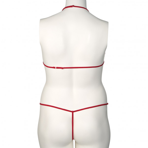 Nortie Friia Ensemble Soutien-Gorge et String Ouvert Rouge Grande Taille Image du produit 8