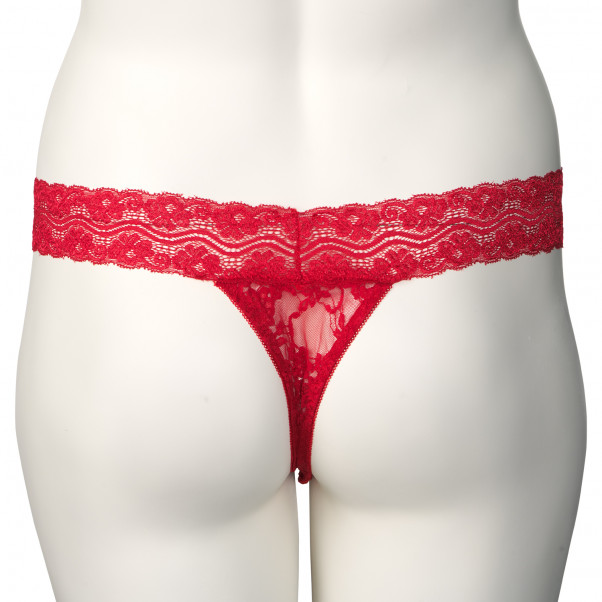 Nortie Malin String Ouvert Rouge avec Perles Orgasmiques Grande Taille Image du produit 8