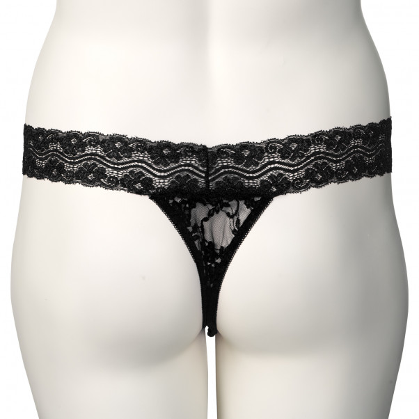 Nortie Malin String Ouvert Noir avec Perles Orgasmiques Grande Taille Image du produit 8