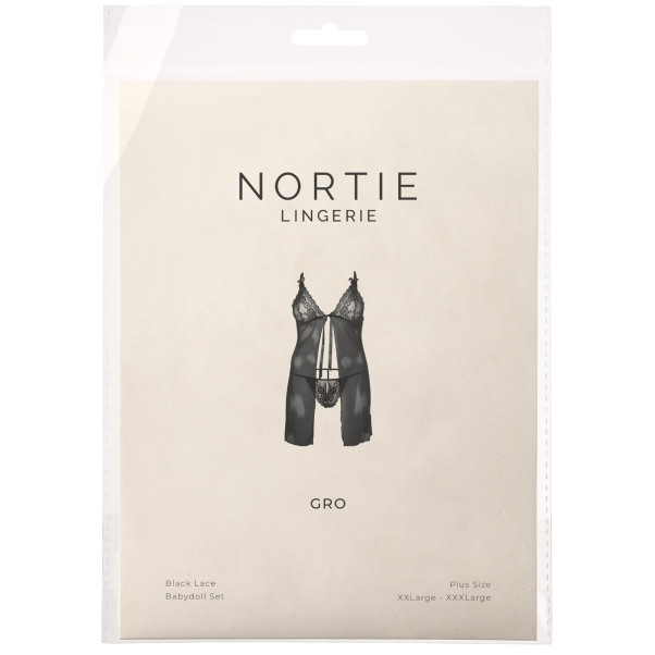 NORTIE Gro Ensemble Nuisette en Dentelle Noire Grande Taille Image de l'emballage 90