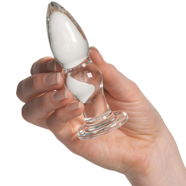 Sinful Groove Plug Anal en Verre Moyen Image du produit avec des mains 50