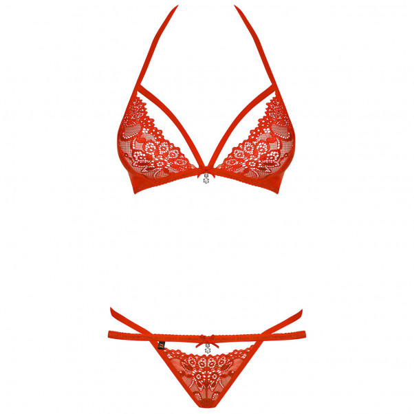 Obsessive Ensemble Soutien-gorge et String en Dentelle Rouge Image du produit 3