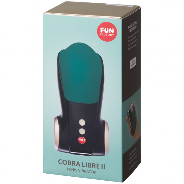 Fun Factory Cobra Libre II Vibromasseur pour Pénis Bleu Image de l'emballage 90