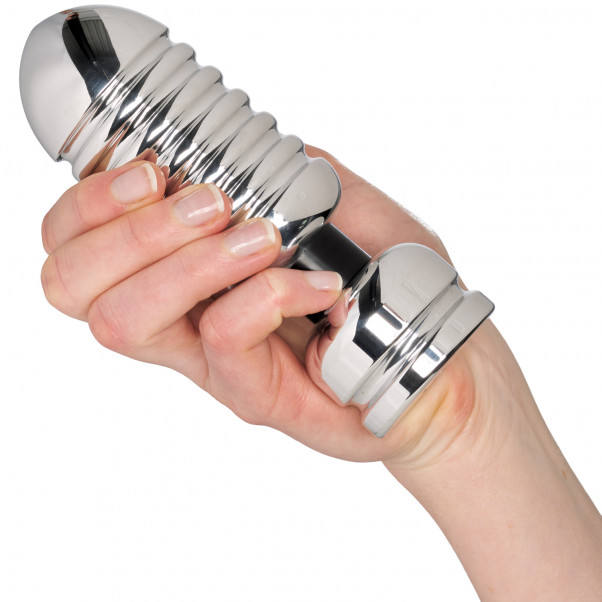 E-Stim Large Deviant Plug Anal Électrode Image du produit avec des mains 50