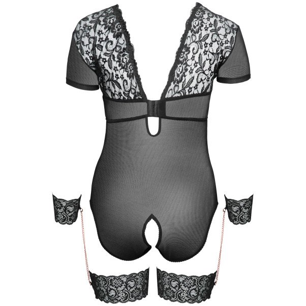 Cottelli Bondage Body en Dentelle Sans Entrejambe avec Menottes Grande Taille Image du produit 4
