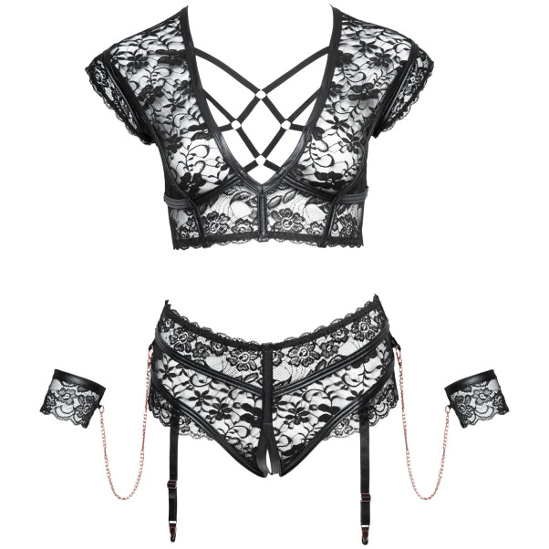 Cottelli Bondage Ensemble Sans Entrejambe avec Menottes Grande Taille Image du produit 3