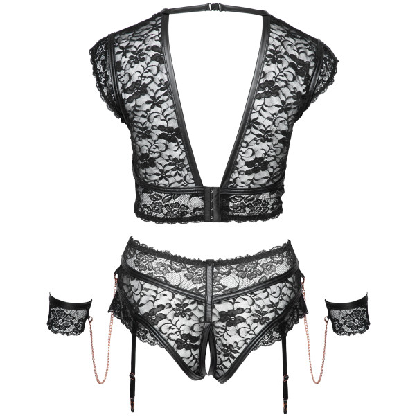 Cottelli Bondage Ensemble Sans Entrejambe avec Menottes Grande Taille Image du produit 4