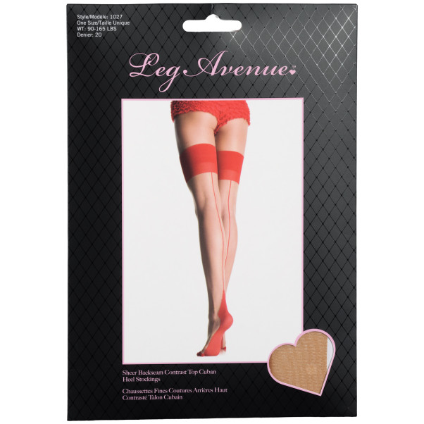 Leg Avenue Bas avec Couture Arrière Rouge Taille Unique Image de l'emballage 90