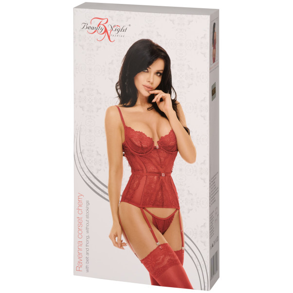 Beauty Night Ravenna Ensemble Corset et Porte-Jarretelles Cerise Image de l'emballage 90
