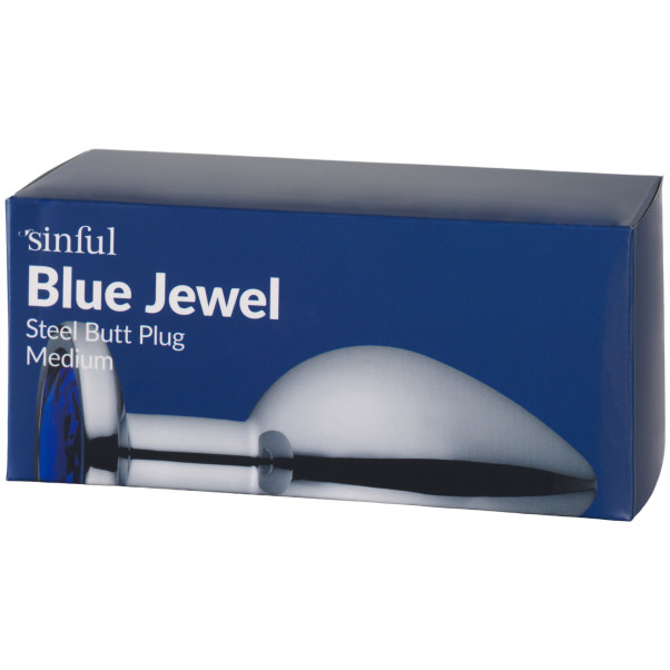 Sinful Blue Jewel Plug Anal en Acier Medium Image de l'emballage 90