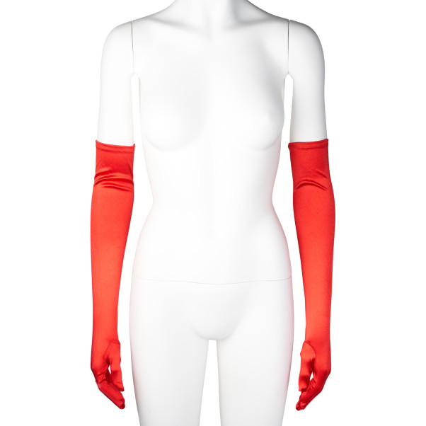 baseks Gants Longs en Satin Rouge Image du produit 1