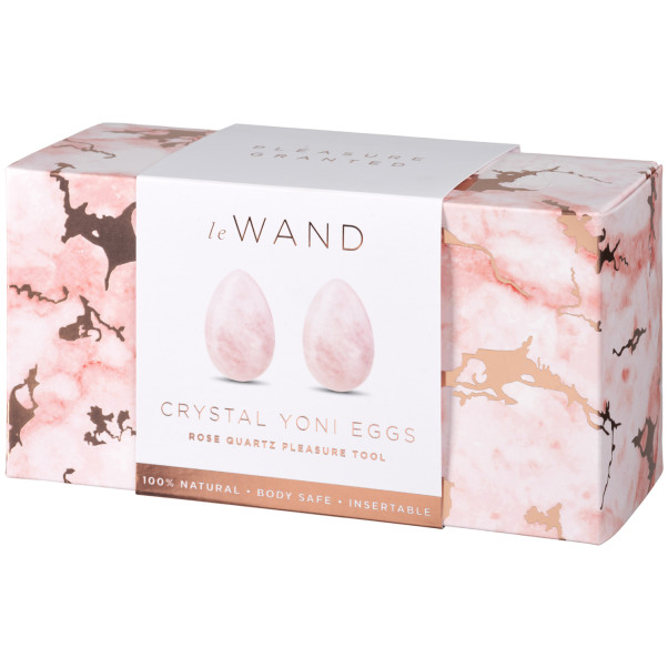 Le Wand Yoni Rose Quartz Double Boules de Geisha Image de l'emballage 90