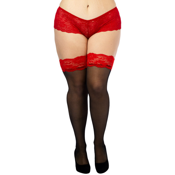 NORTIE Wilderness Bas avec Ourlet en Dentelle Rouge Grande Taille Image du produit 2