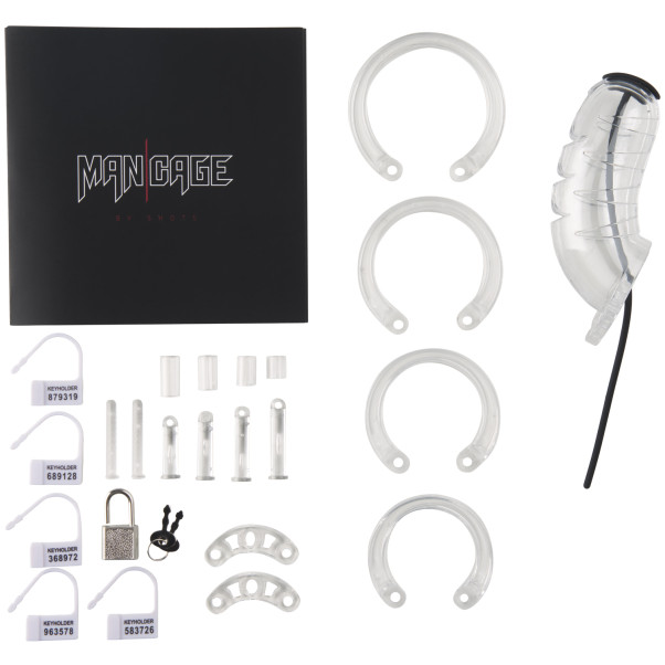 Mancage 16 Cage de Chasteté avec Sonde Urétrale Le paquet contient 80